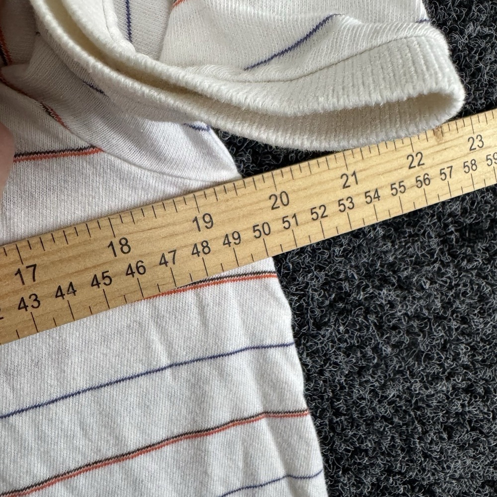 Vintage Abercrombie & Fitch White‎ w Blue & Red stripes SS Polo Shirt Sz Large - Picture 6 of 7